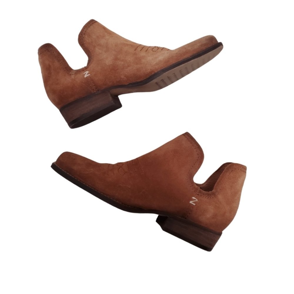 NEW Zodiac Women's Agatha Suede Ankle Booties Western Country Boho Brown Sz 5.5